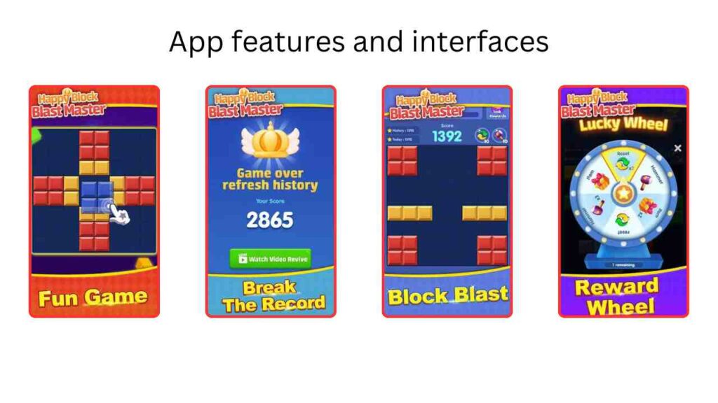 Happy Block Blast Master fetures and interfaces