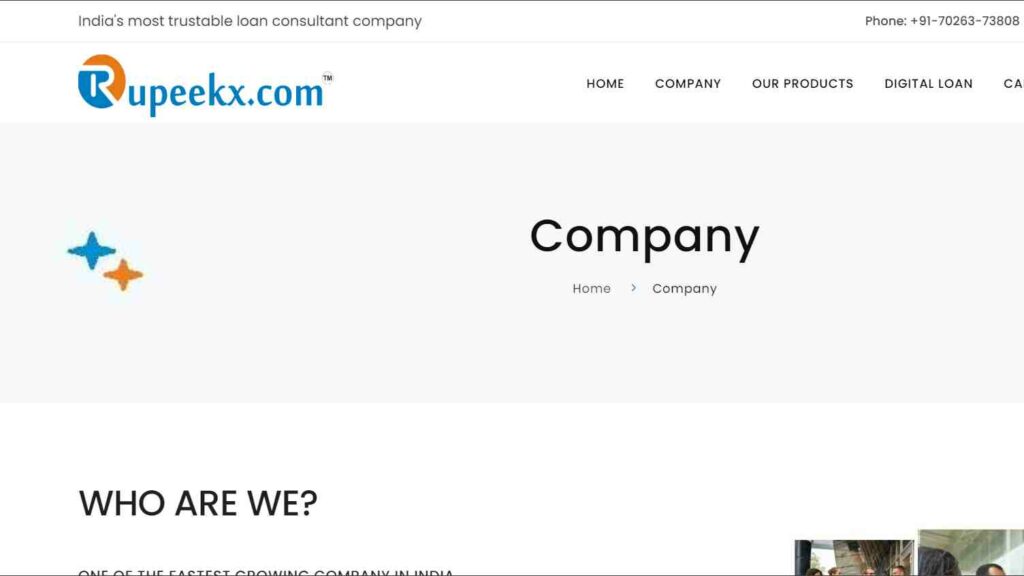 Rupeekx.com website homepage