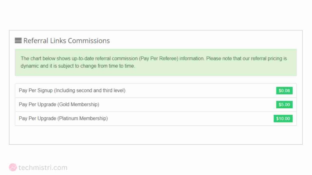 Star-click referral commissions