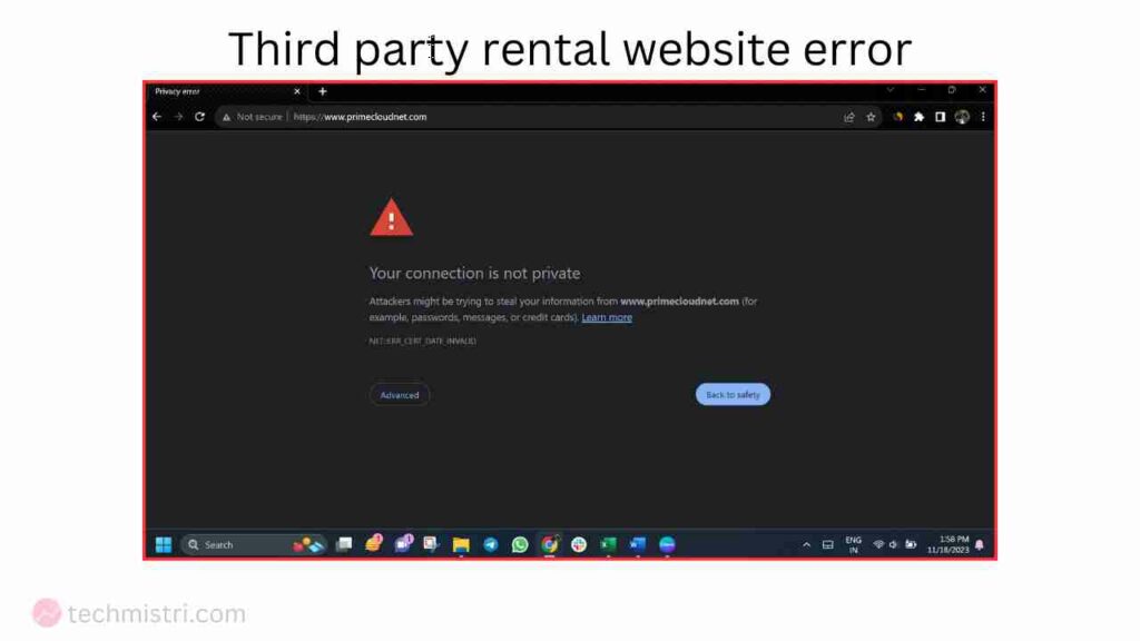 Vuenow SSL error of third party website