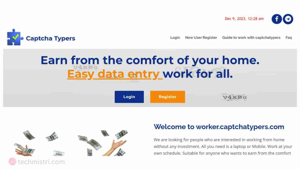 Captchatypers.com home page