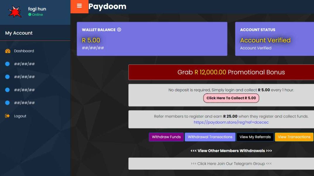Paydoom.store Home Page